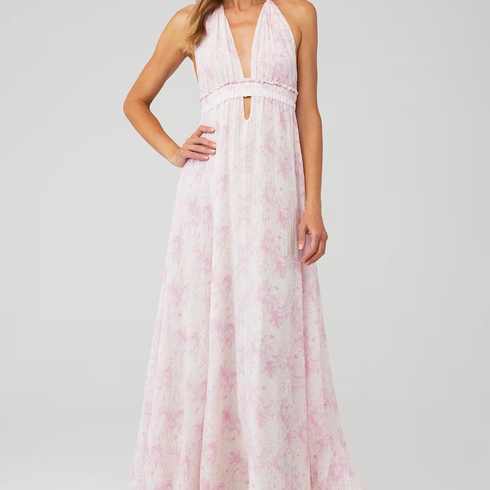 LoveShackFancy Pink Halter Maxi Dress